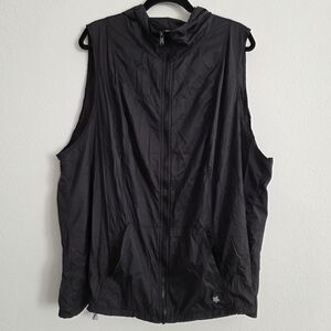 tek gear Black Women's Sleeveless Windbreaker Vest with Hood Plus 3X